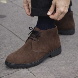 Chocolate Suede Leather Ankel Boot