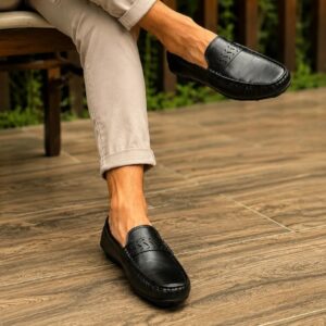 Black Patterned Loafer