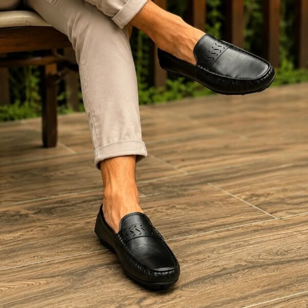Black Patterned Loafer